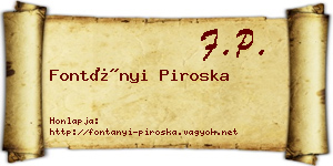Fontányi Piroska névjegykártya
