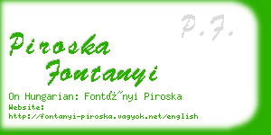 piroska fontanyi business card